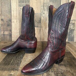Lucchese 2000 Black Cherry Western T3012R4 Cowboy Boots Mens 9.5 EE